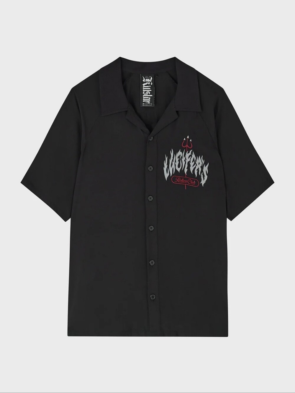 Killstar Black Short-Sleeve Button-Down Shirt with Graphic